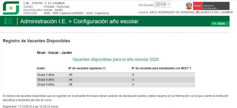 Vacantes iniciaL